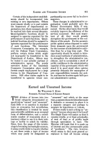 Earned and Unearned Income by WILLFORD I