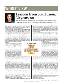 Lessons from Cold Fusion, 30 Years On
