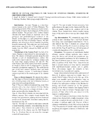 Origin of Fluvial Channels in the Walls of Juventae Chasma: Evidences of Groundwater Sapping? P
