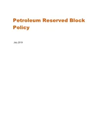 Petroleum Reserved Block Policy