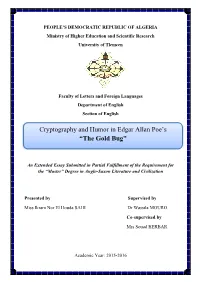 Cryptography and Humor in Edgar Allan Poe's “The Gold Bug”
