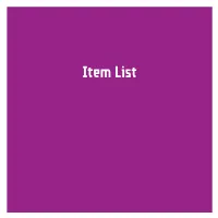 Item List Alcohol