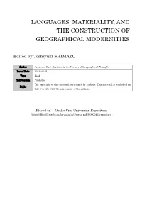 Languages, Materiality, and the Construction of Geographical Modernities