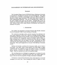 MANAGEMENT of INTERSTATE RAIL ROLLINGSTOCK Summary