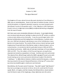 OLLI Lecture October 13, 2009 “The Age of Bismarck” the Kingdom Of