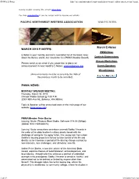 PNWA E-Notes