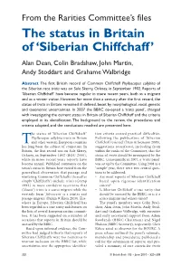 Siberian Chiffchaff’ Alan Dean, Colin Bradshaw, John Martin, Andy Stoddart and Grahame Walbridge