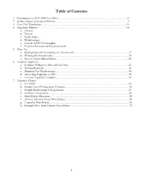 Table of Contents
