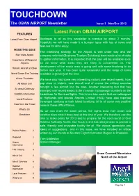 TOUCHDOWN the OBAN AIRPORT Newsletter