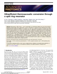 Ultraefficient Thermoacoustic Conversion Through a Split Ring Resonator