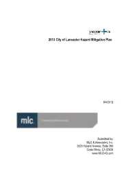 2013 Hazard Mitigation Plan Is Provided in the Following Tables for Specific Projects