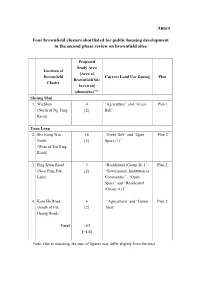 Annex Four Brownfield Clusters Shortlisted for Public Housing Development in the Second Phase Review on Brownfield Sites