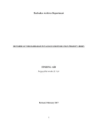Barbados Archives Department FINDING