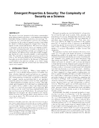 Emergent Properties & Security