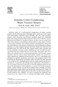Ischemic Colitis Complicating Major Vascular Surgery Scott R