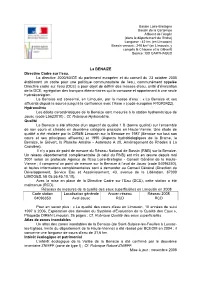 La BENAIZE Directive Cadre Sur L’Eau