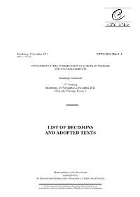List of Decisions and Adopted Texts