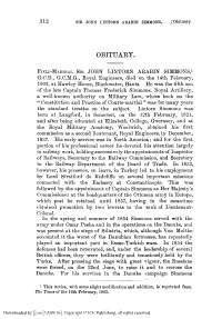 Obituary. Field Marshal Sir John Lintorn Arabin