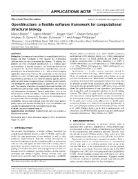 Openstructure: a Flexible Software Framework for Computational