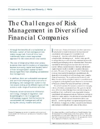 The Challenges of Risk Management in Diversified Financial Companies