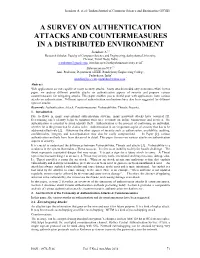 A Survey on Authentication Attacks and Countermeasures in a Distributed