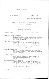 C.6.M.5.1936. Geneva, January 2Nd,1936&lt;, NUMERICAL LIST OF
