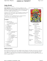 Judge Dredd - Wikipedia Visited on 7/20/2017 Page 1 of 16