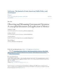 Observing and Measuring Government Openness. A