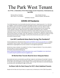 PWV April 2020 Newsletter
