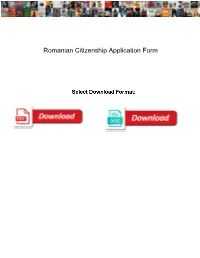 Romanian Citizenship Application Form