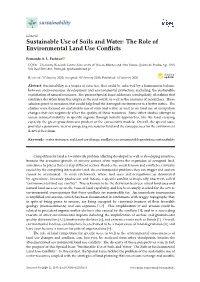Sustainable Use of Soils and Water: the Role of Environmental Land Use Conﬂicts