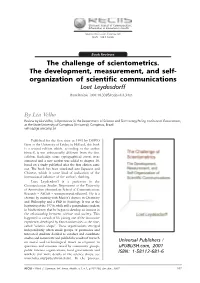 The Challenge of Scientometrics. the Development, Measurement, And