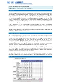 1 NIGER WEEKLY SITUATION REPORT Reporting Date: From