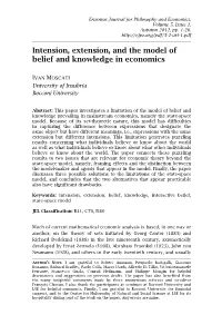 Intension, Extension, and the Model of Belief and Knowledge in Economics