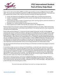Port of Entry Helpsheet