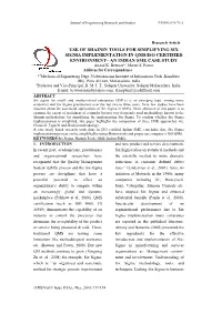 USE of SHAININ TOOLS for SIMPLIFYING SIX SIGMA IMPLEMENTATION in QMS/ISO CERTIFIED ENVIRONMENT– an INDIAN SME CASE STUDY Anand K