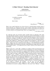 'A Fluke? [N]Ever!': Reading Chris Edwards1