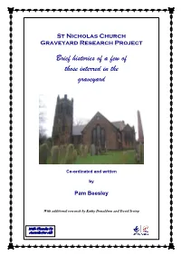 Brief Histories of a Few of Those Interred in the Graveyard