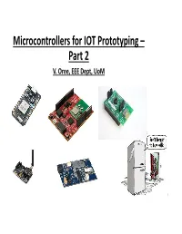 Microcontrollers for IOT Prototyping – Part 2 V