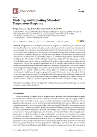 Modeling and Exploiting Microbial Temperature Response