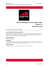 Network Management of Encrypted Traffic Version 1.0 28 February 2015