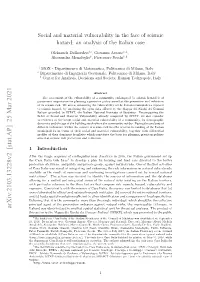 Social and Material Vulnerability in the Face of Seismic Hazard: an Analysis of the Italian Case