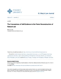 The Conceptions of Self-Evidence in the Finnis Reconstruction of Natural Law