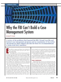 Why the FBI Can't Build a Case Management System