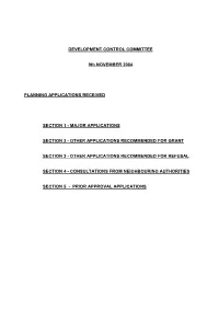 DEVELOPMENT CONTROL COMMITTEE 9Th NOVEMBER 2004