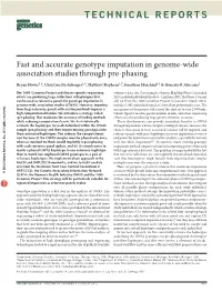Fast and Accurate Genotype Imputation in Genome-Wide Association Studies Through Pre-Phasing