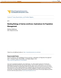 Nesting Biology of Osmia Cornifrons: Implications for Population Management