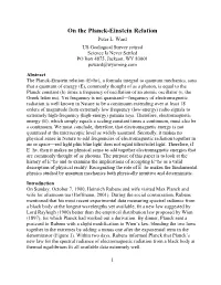 On the Planck-Einstein Relation Peter L