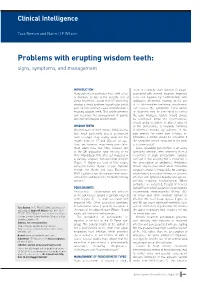 Problems with Erupting Wisdom Teeth: Signs, Symptoms, and Management