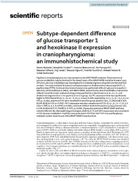 Subtype-Dependent Difference of Glucose Transporter 1 And